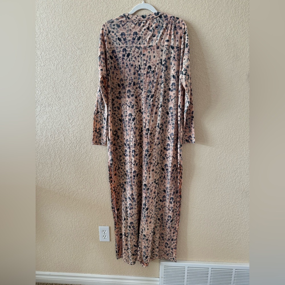 FP Intimately Leopard Printed Maxi Top Robe Duster, Size Small - Picture 5 of 11
